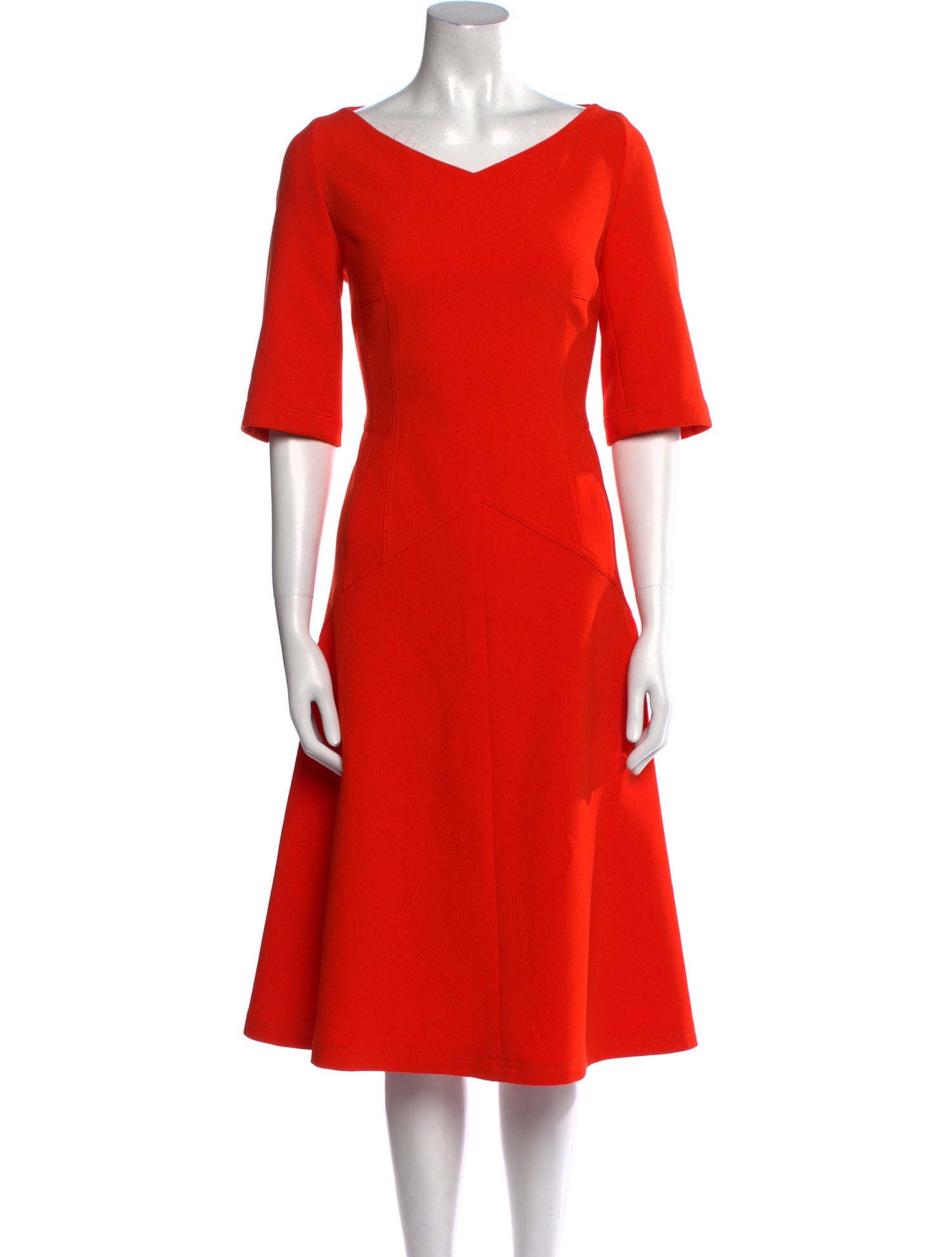 Akris V-Neck Midi Length Dress