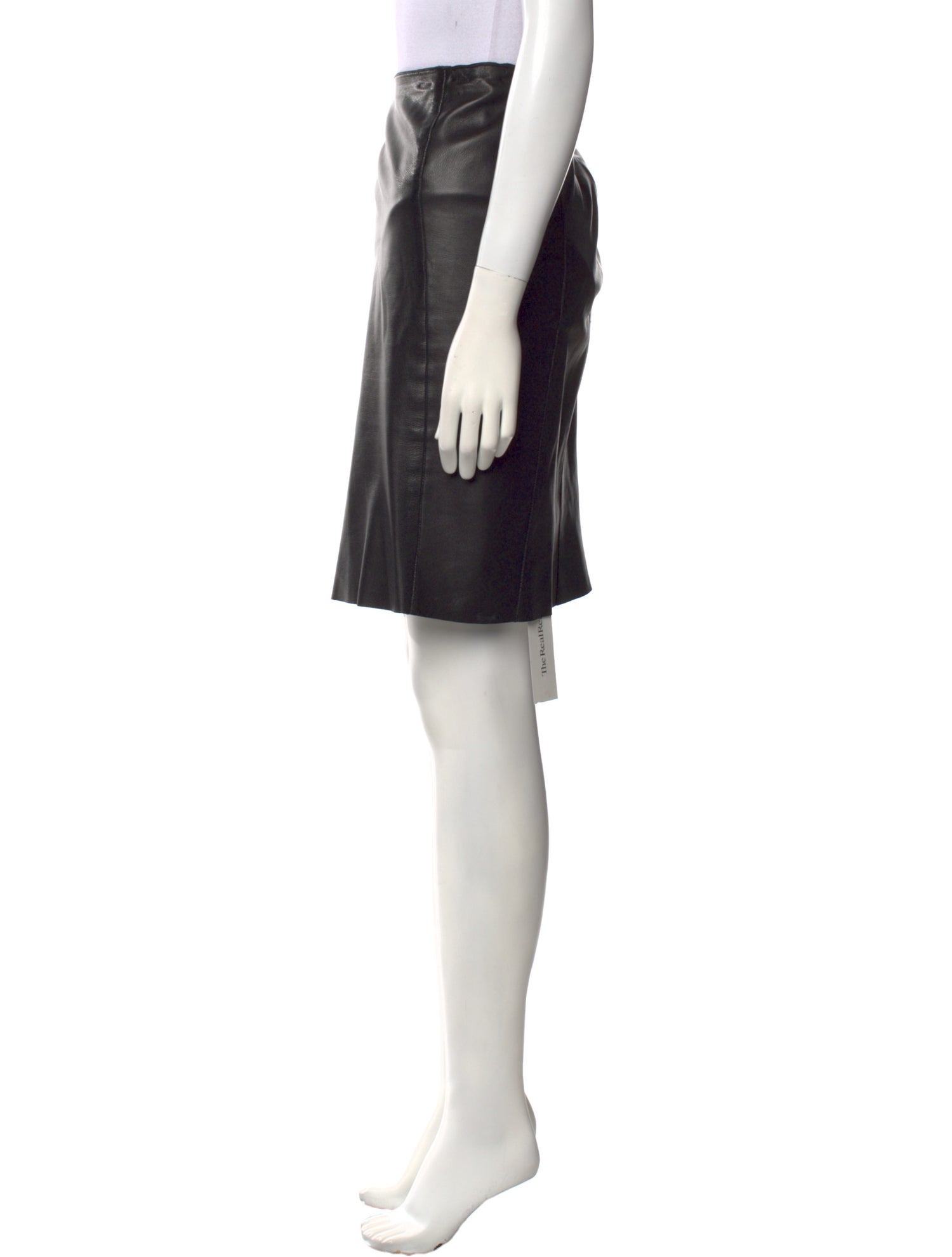 Akris Lamb Leather Knee-Length Skirt