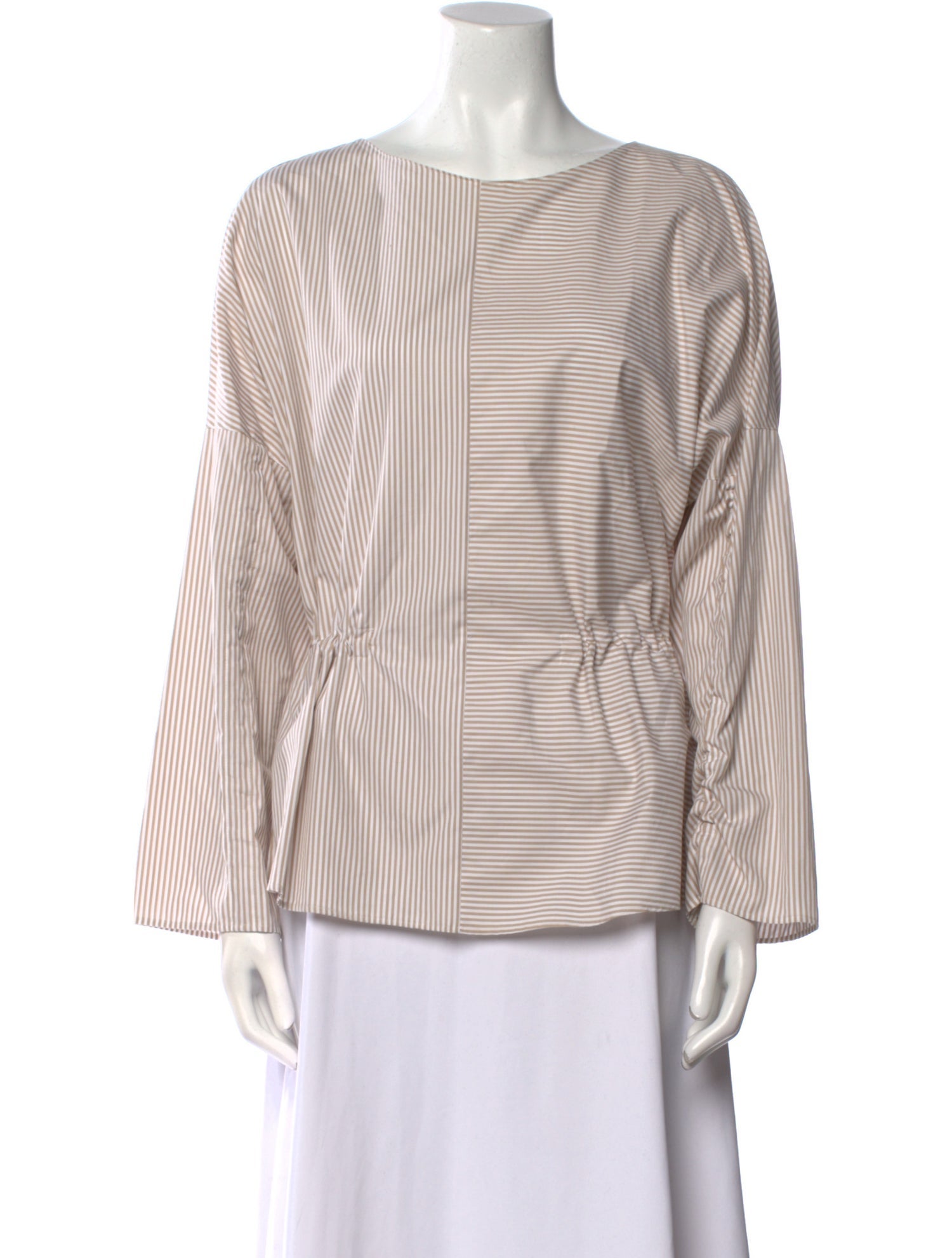 Akris Striped Bateau Neckline Blouse