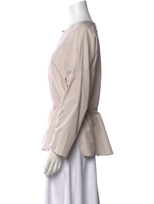 Akris Striped Bateau Neckline Blouse