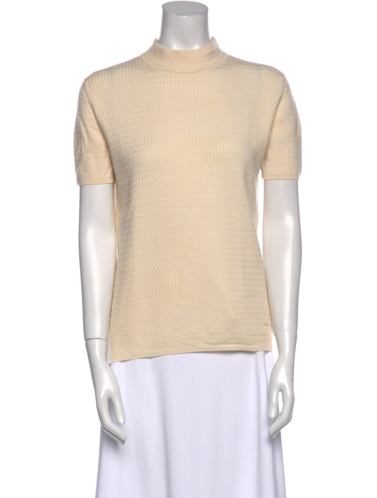 Akris Mock Neck Short Sleeve Top