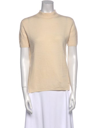 Akris Mock Neck Short Sleeve Top
