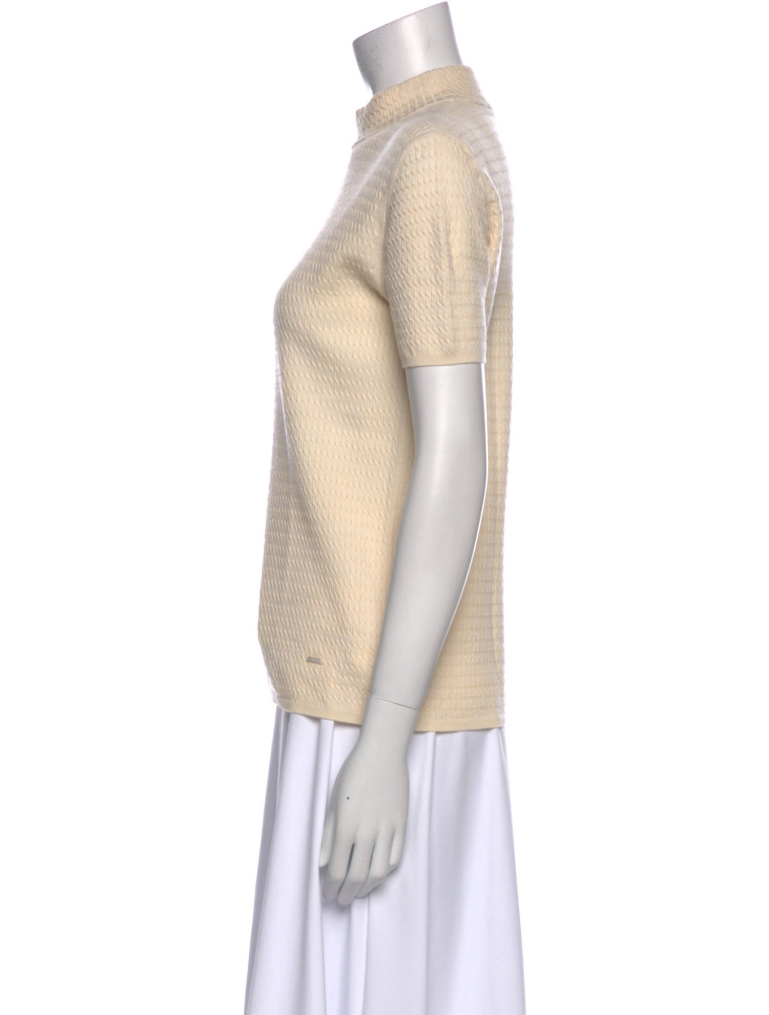 Akris Mock Neck Short Sleeve Top