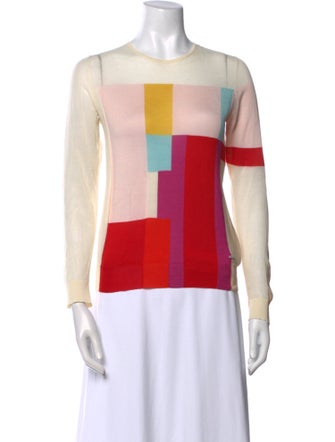 Akris Silk Colorblock Pattern Sweater