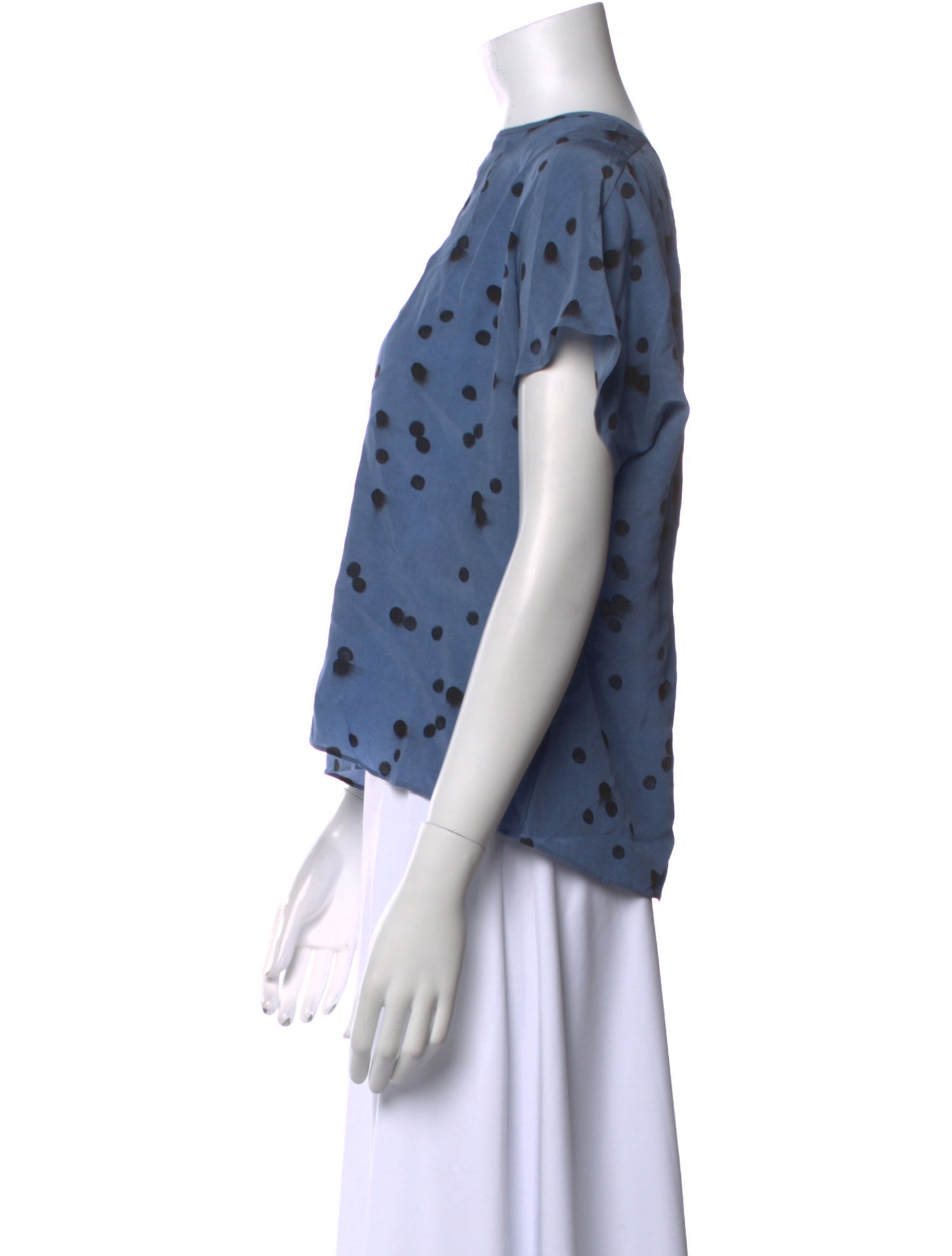 Akris Polka Dot Print Bateau Neckline Top