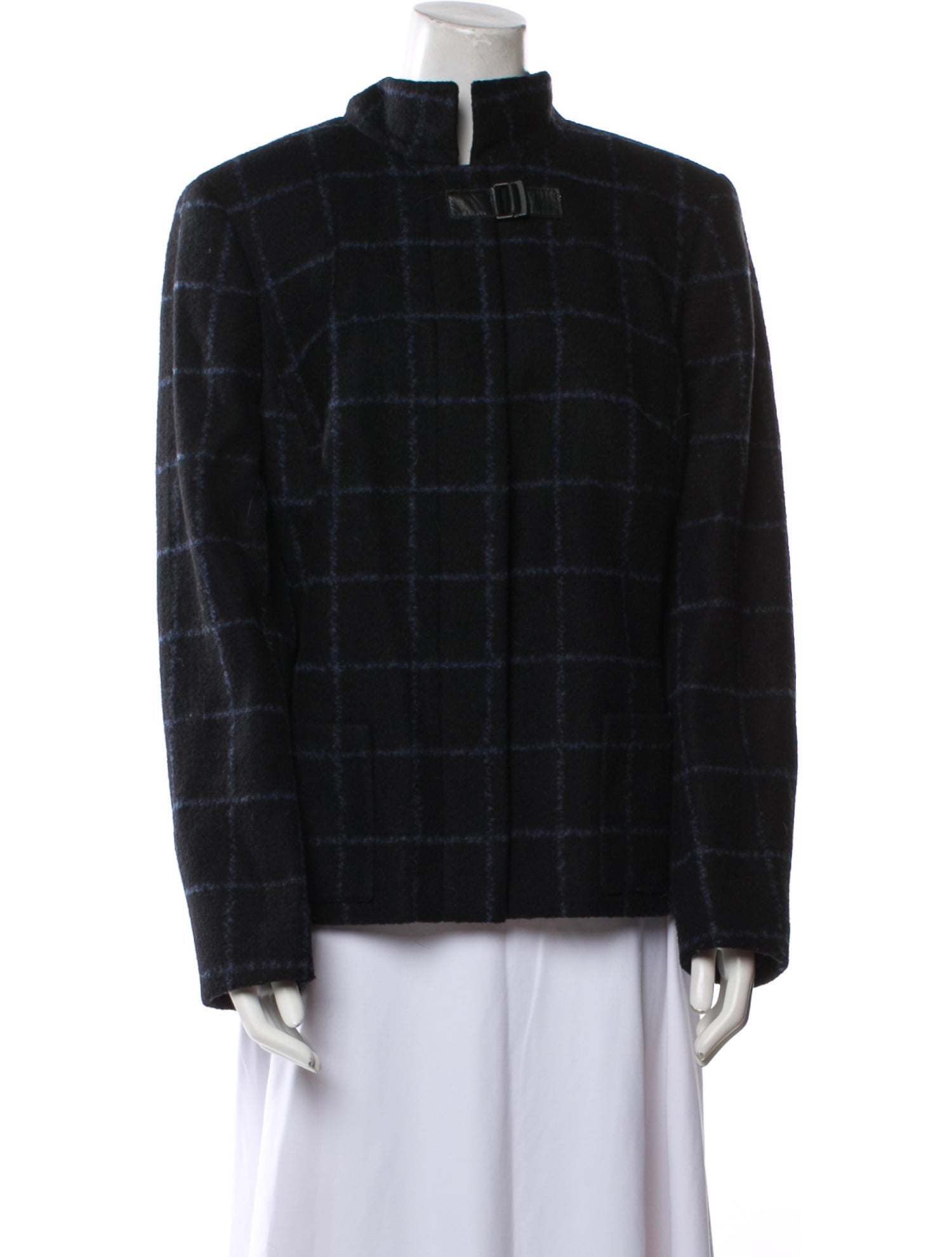 Akris Alpaca Plaid Print Jacket
