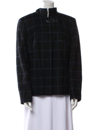 Akris Alpaca Plaid Print Jacket