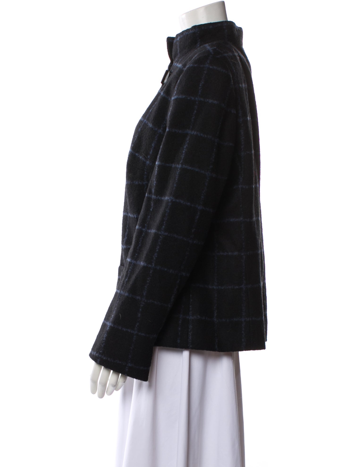 Akris Alpaca Plaid Print Jacket