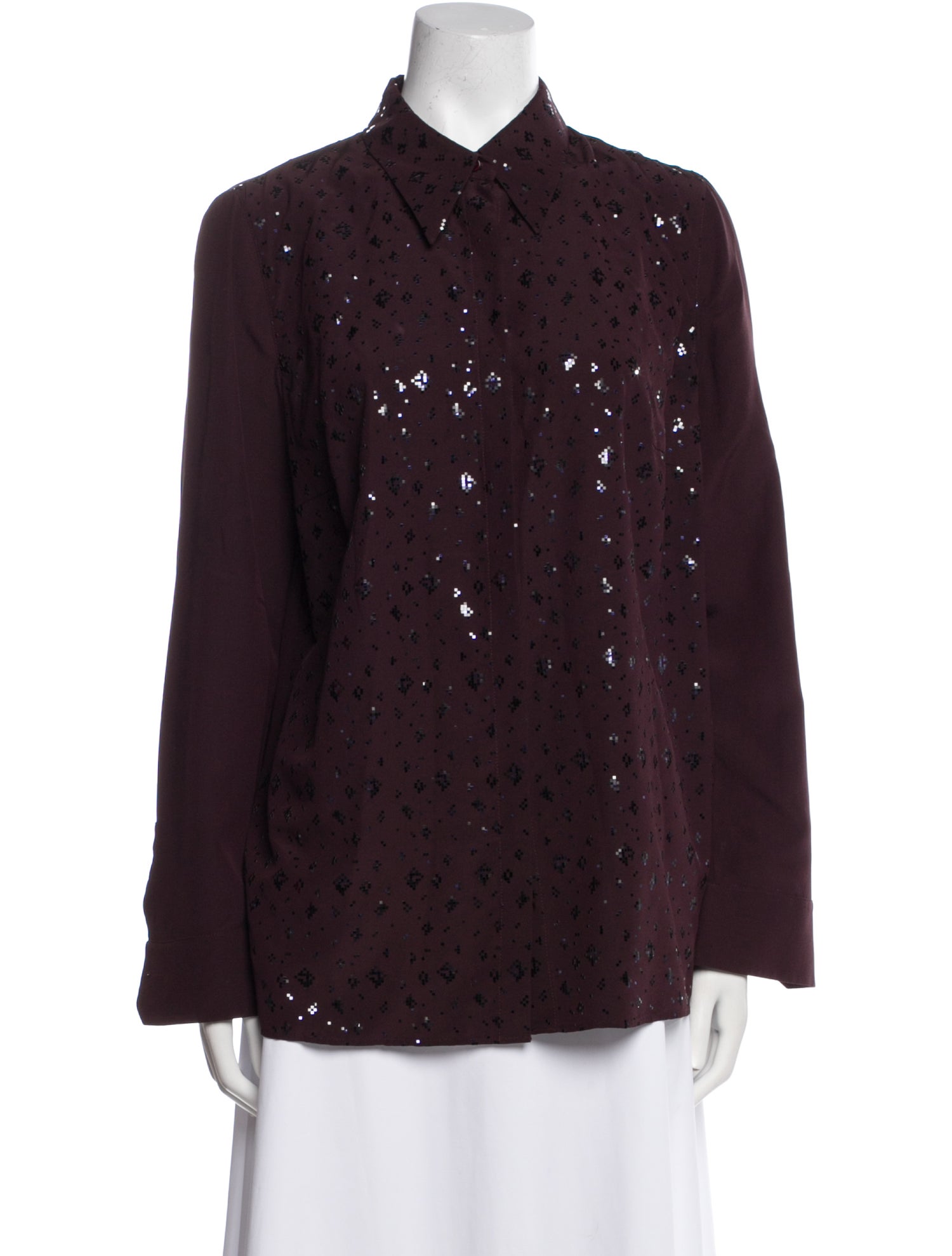 Akris Long Sleeve Button-Up Top