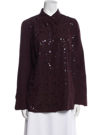 Akris Long Sleeve Button-Up Top