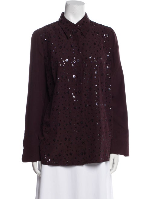 Akris Long Sleeve Button-Up Top