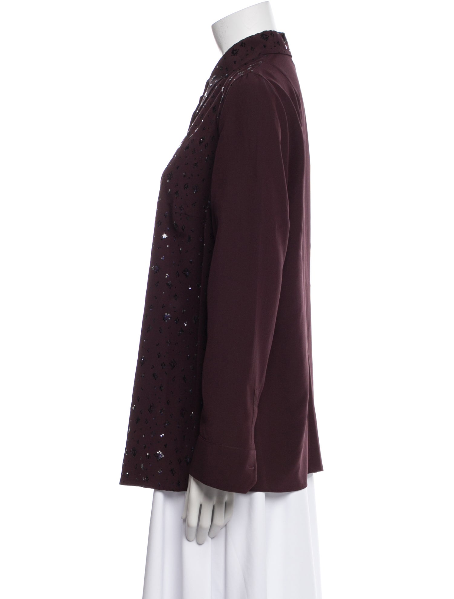 Akris Long Sleeve Button-Up Top