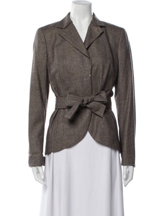 Akris Wool Houndstooth Print Blazer