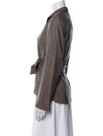 Akris Wool Houndstooth Print Blazer