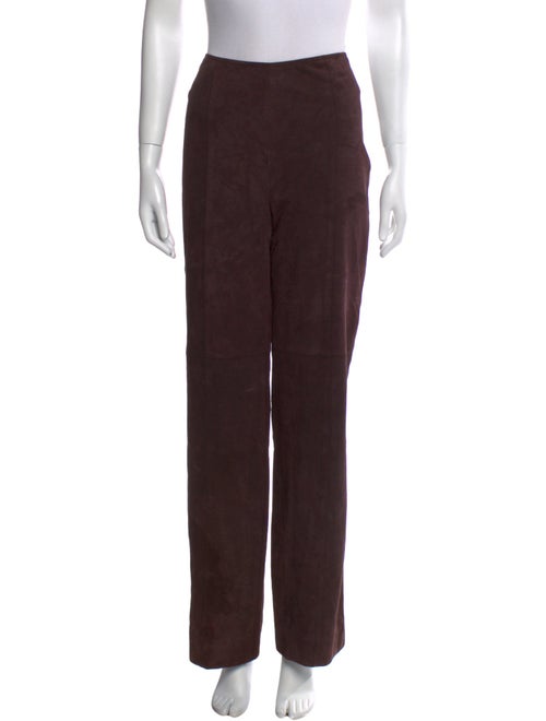Akris Suede Straight Leg Pants