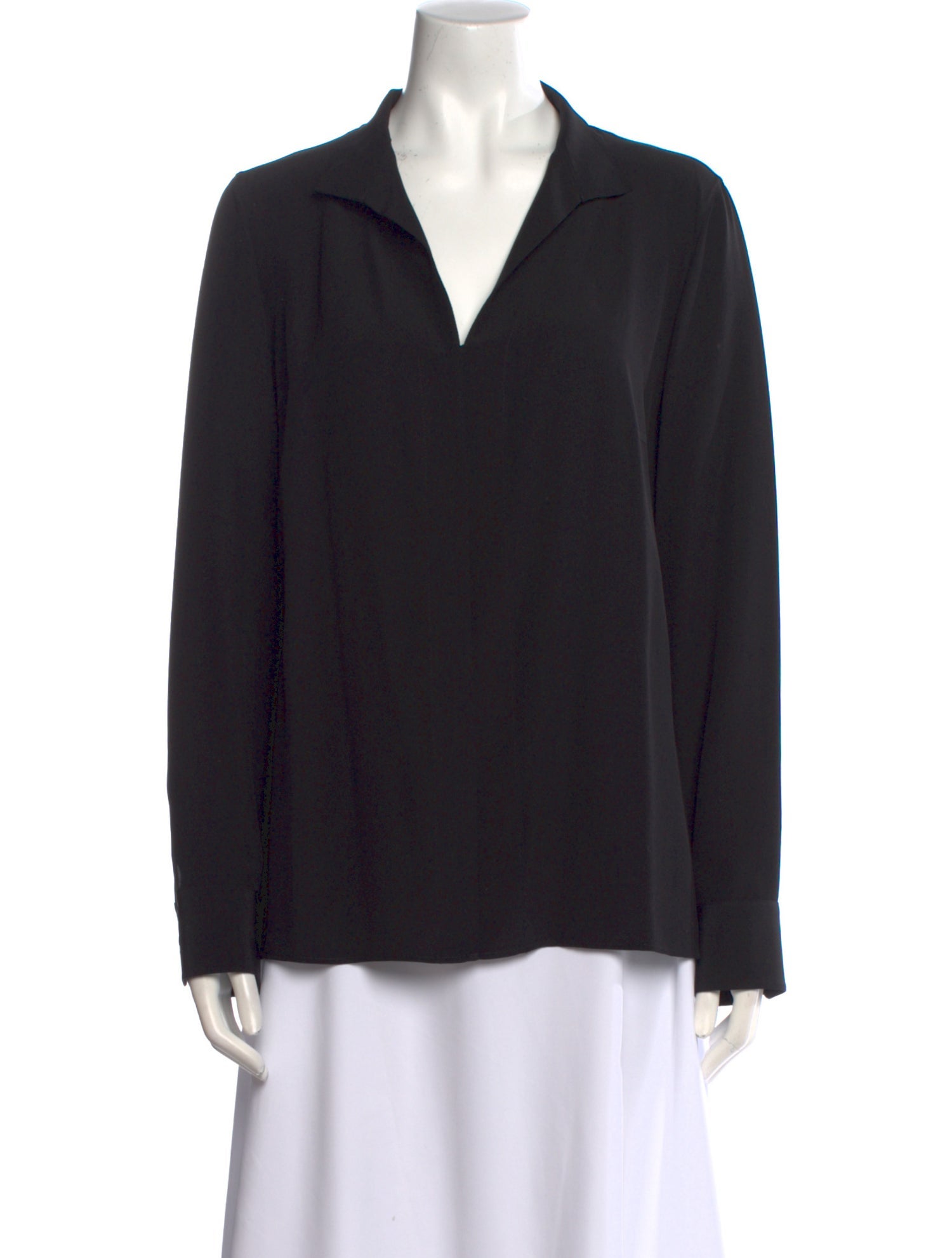 Akris Silk V-Neck Blouse