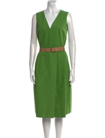 Akris V-Neck Midi Length Dress