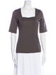 Akris Punto Square Neckline Short Sleeve Top