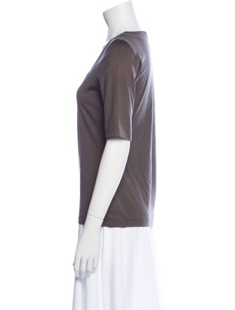 Akris Punto Square Neckline Short Sleeve Top