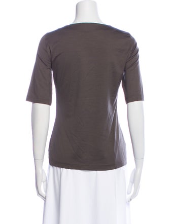 Akris Punto Square Neckline Short Sleeve Top