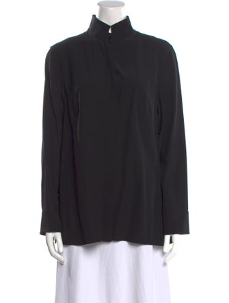 Akris Silk Mock Neck Blouse