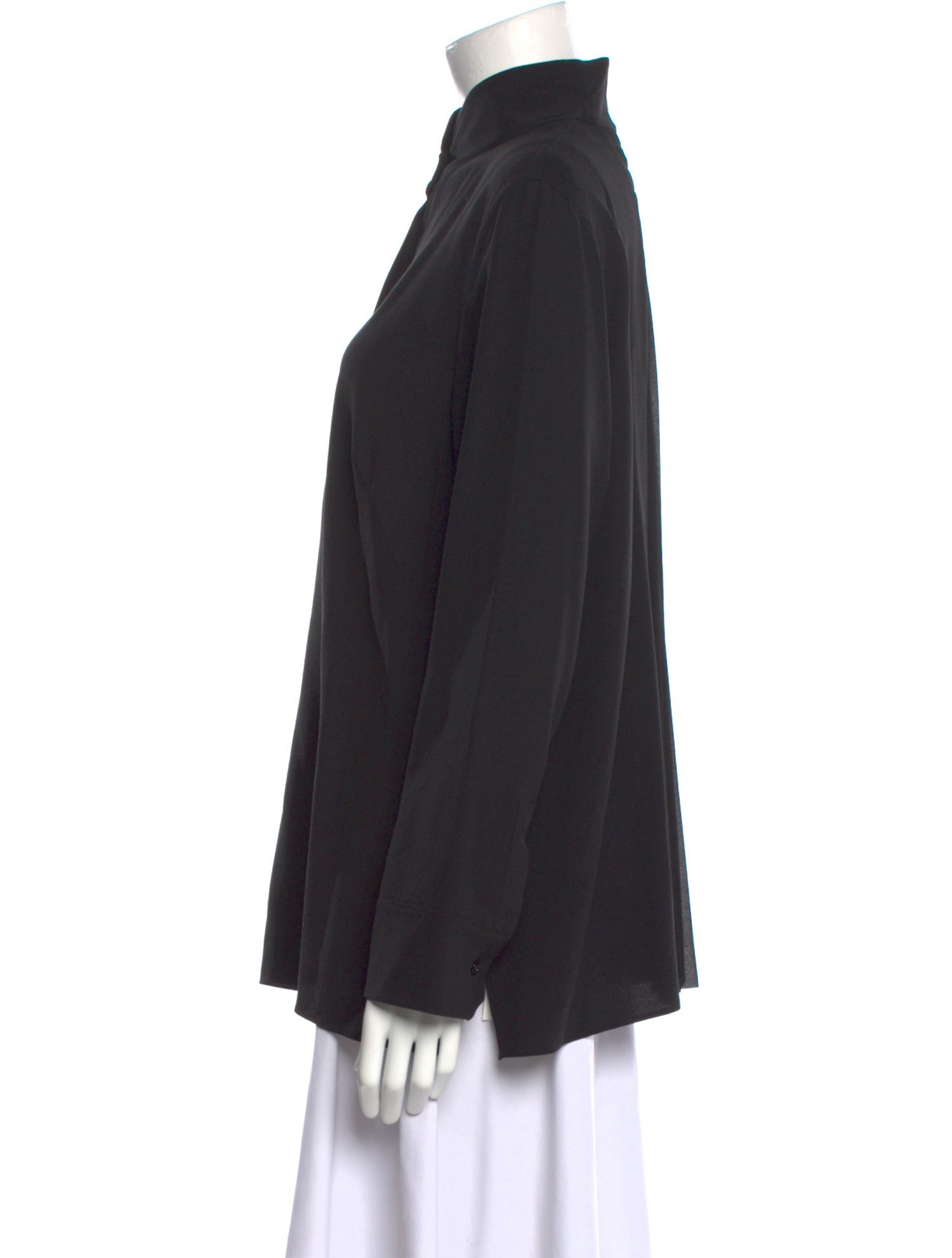 Akris Silk Mock Neck Blouse