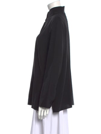 Akris Silk Mock Neck Blouse