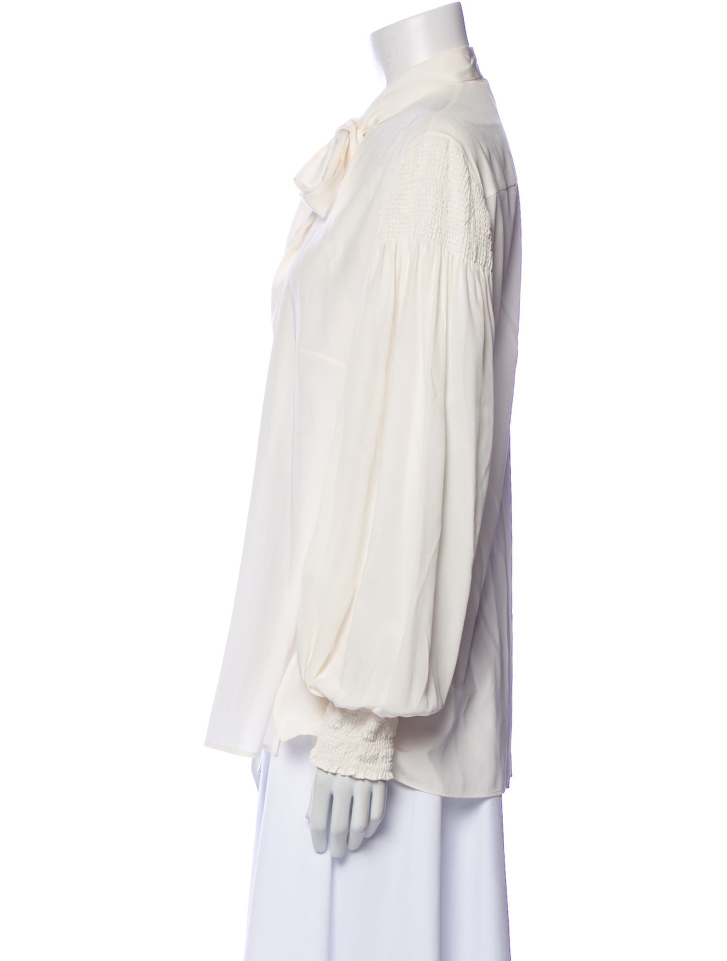 Akris Silk Long Sleeve Button-Up Top