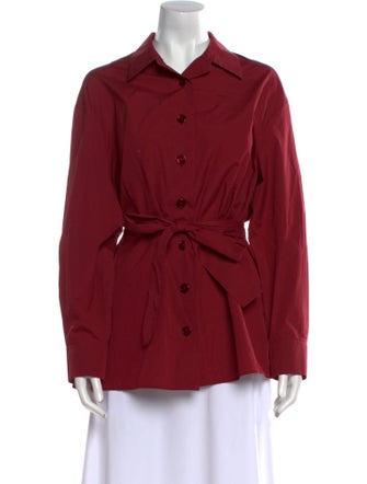 Akris Long Sleeve Button-Up Top