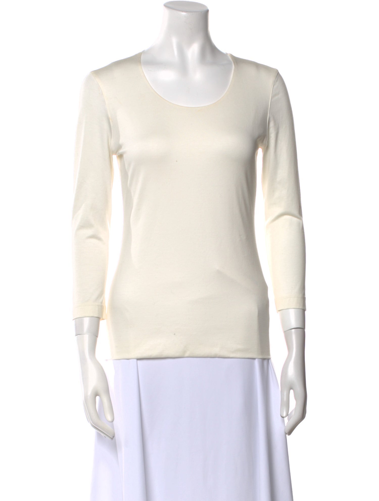 Akris Scoop Neck Three-Quarter Sleeve Top