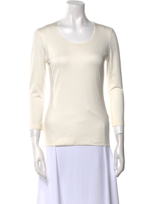 Akris Scoop Neck Three-Quarter Sleeve Top
