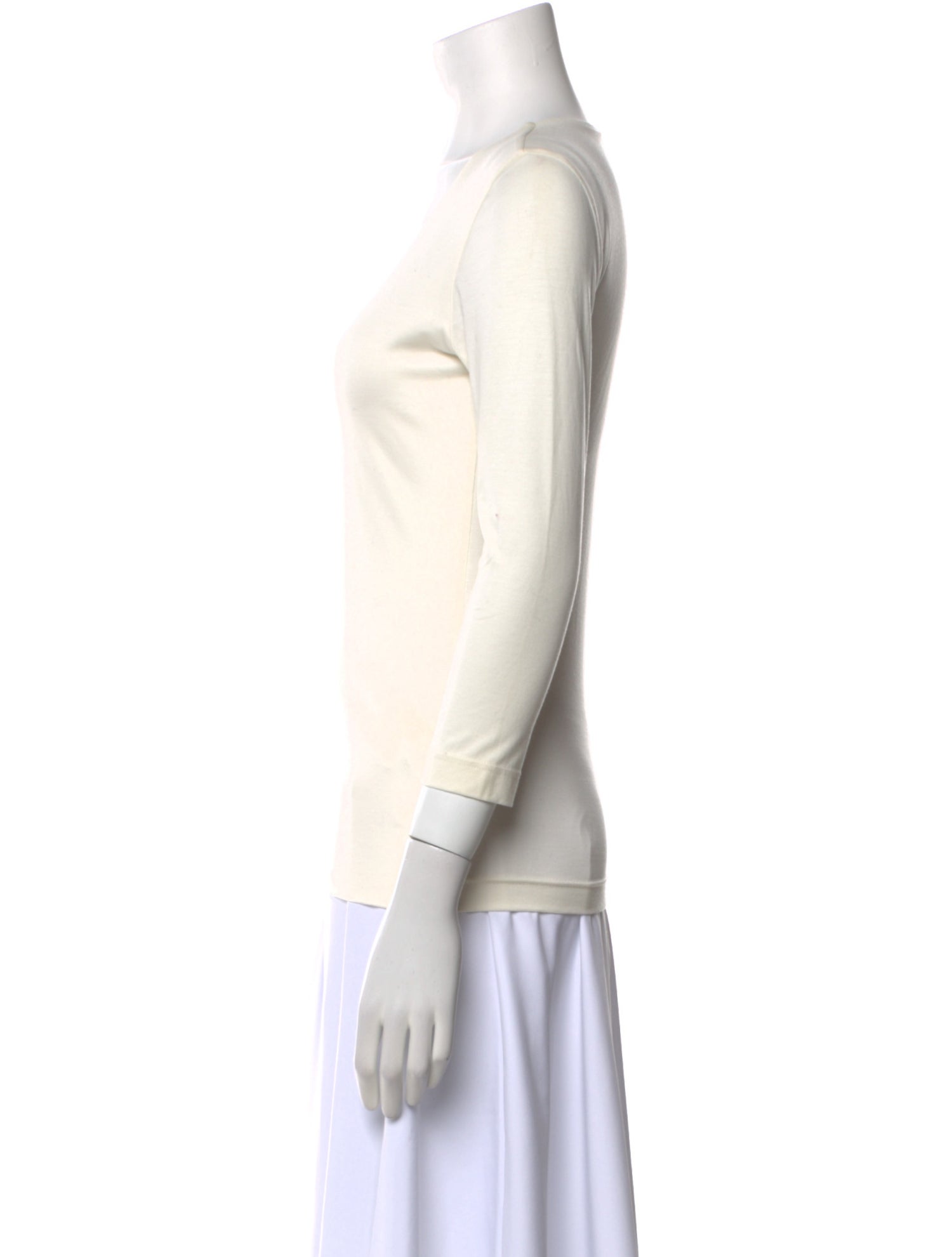 Akris Scoop Neck Three-Quarter Sleeve Top