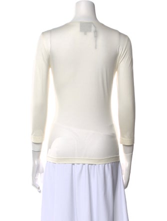Akris Scoop Neck Three-Quarter Sleeve Top