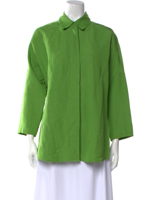 Akris Three-Quarter Sleeve Button-Up Top