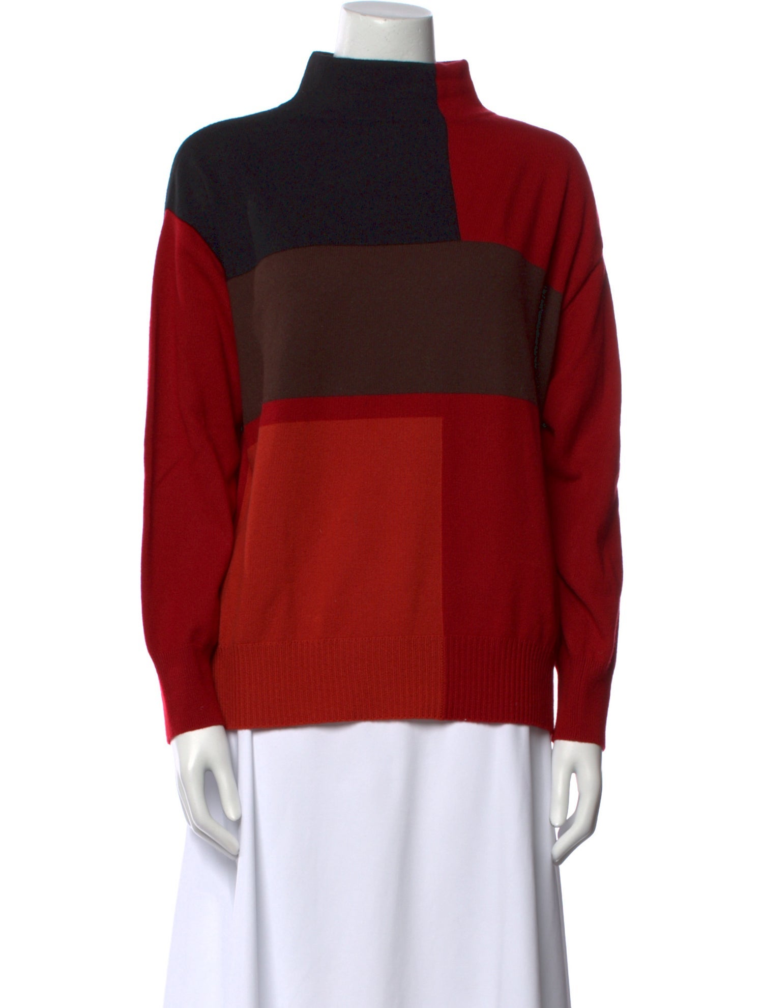 Akris Cashmere Colorblock Pattern Sweater