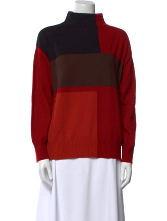 Akris Cashmere Colorblock Pattern Sweater