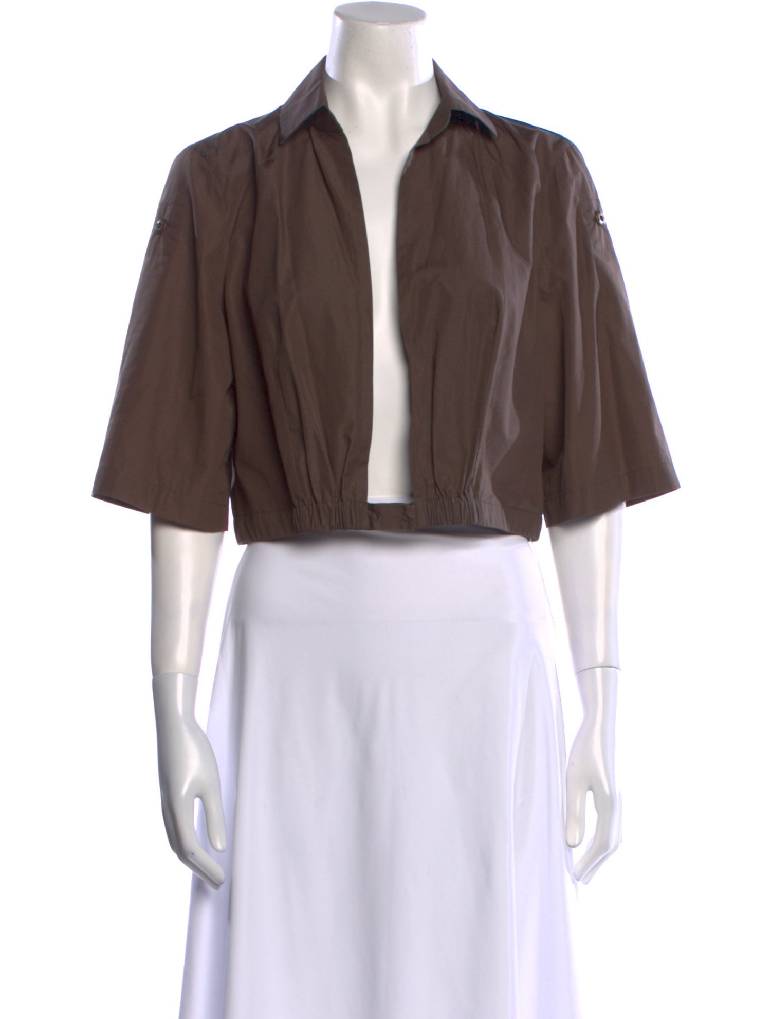 Akris Three-Quarter Sleeve Crop Top