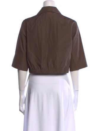 Akris Three-Quarter Sleeve Crop Top