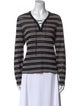 Akris Striped V-Neck Top