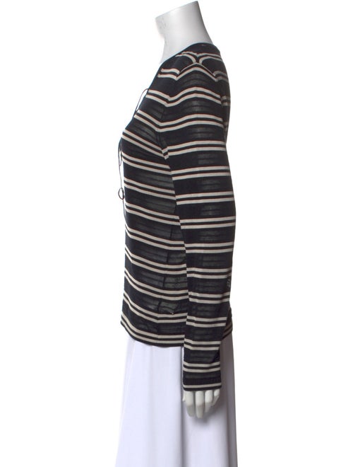 Akris Striped V-Neck Top