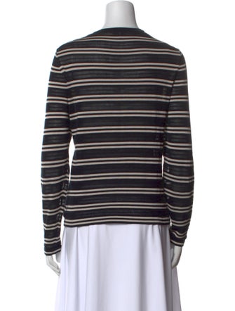Akris Striped V-Neck Top