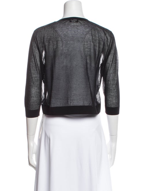 Akris Crew Neck Three-Quarter Sleeve Crop Top