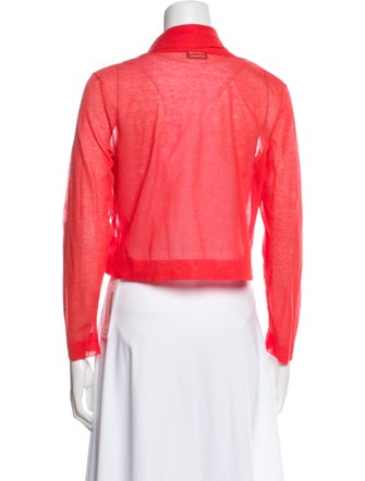 Akris V-Neck Long Sleeve Crop Top