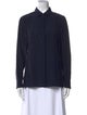 Akris Silk Long Sleeve Button-Up Top