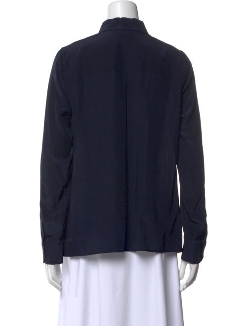 Akris Silk Long Sleeve Button-Up Top
