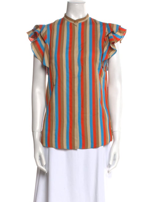 Akris Striped Mock Neck Blouse
