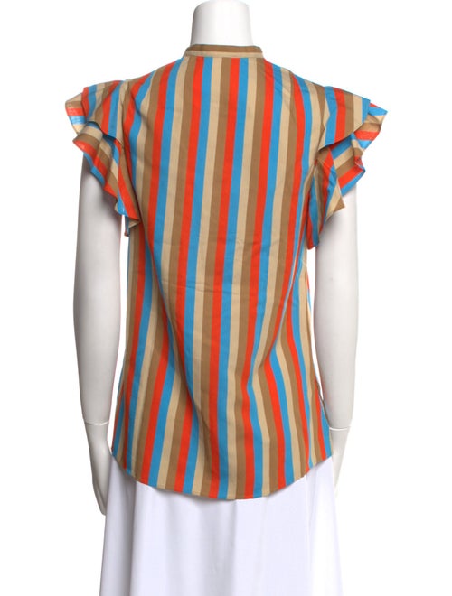 Akris Striped Mock Neck Blouse