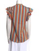 Akris Striped Mock Neck Blouse