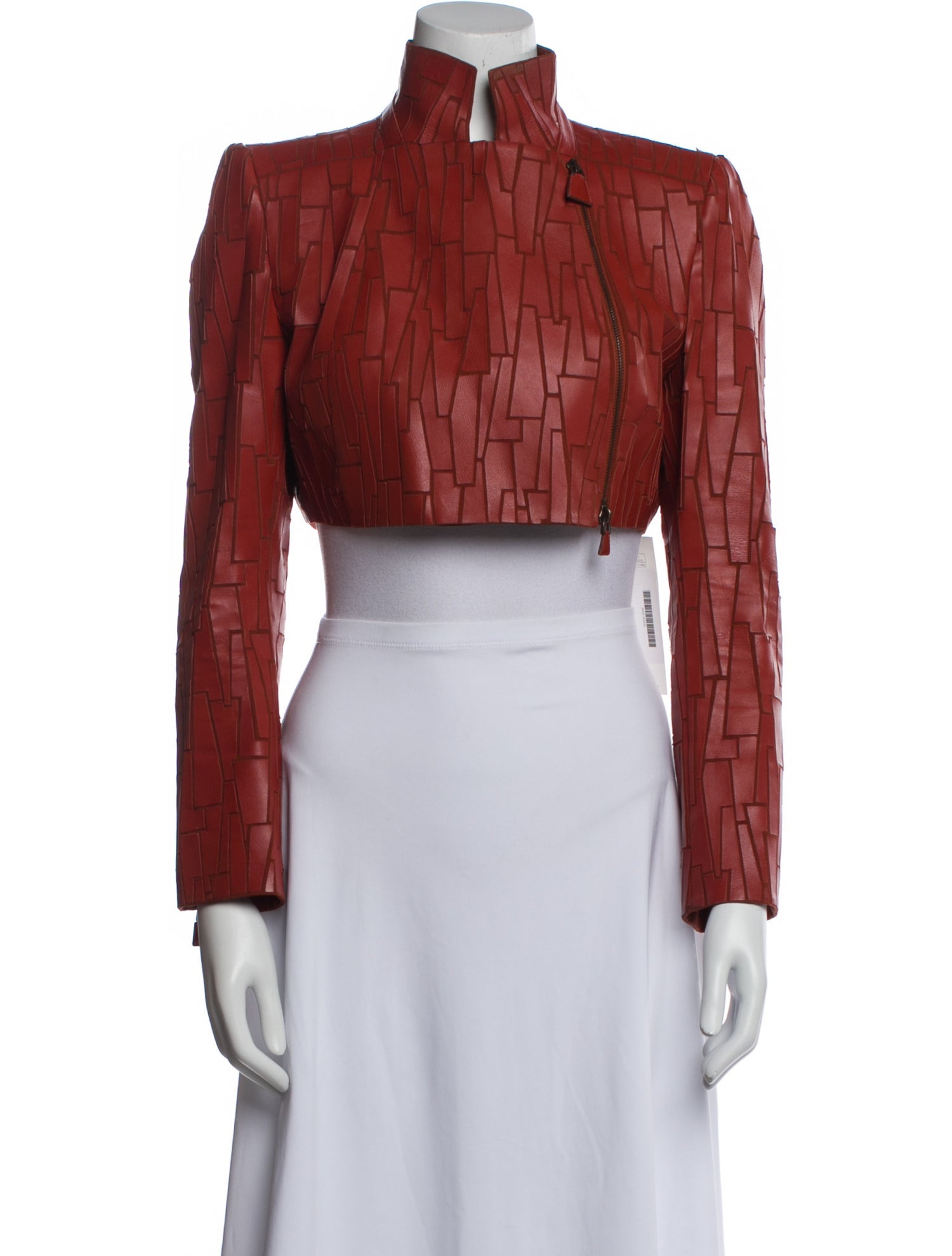 Akris Lamb Leather Printed Biker Jacket