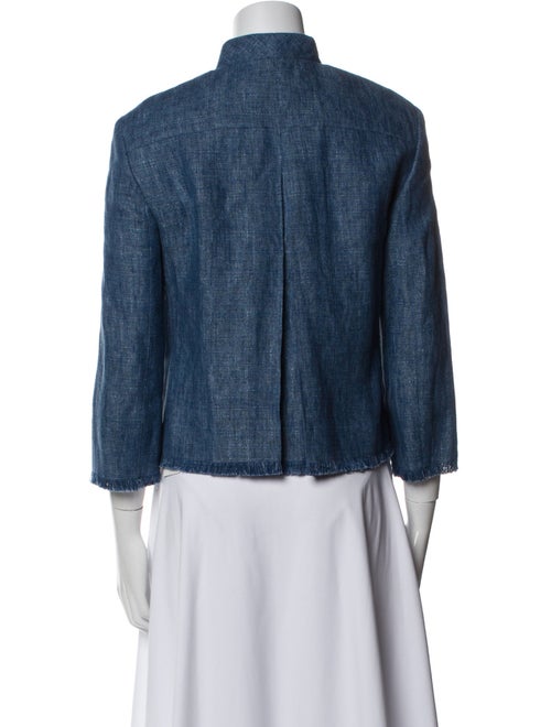 Akris Linen Tweed Pattern Denim Jacket